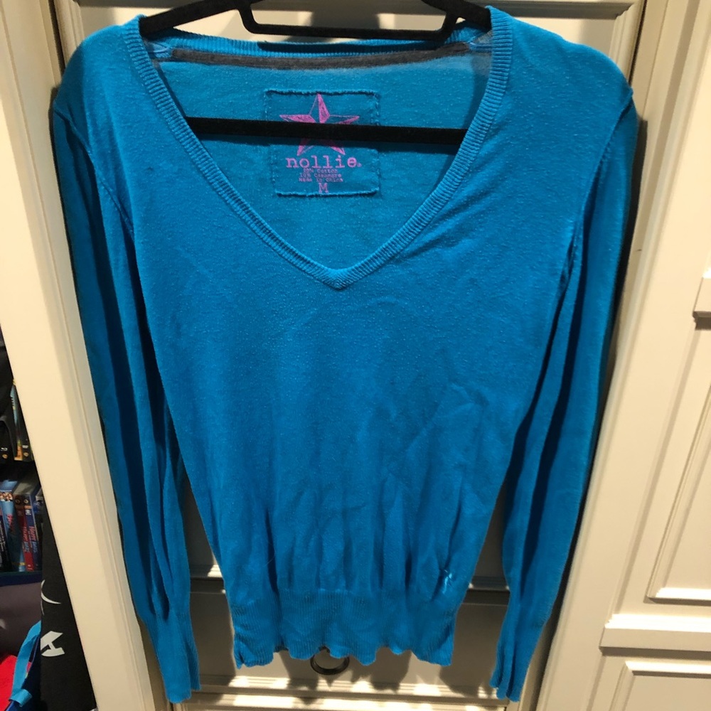 Nollie long sleeve teal sweater